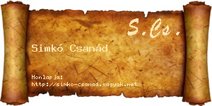 Simkó Csanád névjegykártya